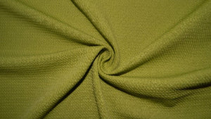 Chartreuse #185 Bullet Ribbed Scuba Techno Double Knit 2-Way Stretch Polyester Spandex Apparel Craft Fabric 58&quot;-60&quot; Wide By The Yard