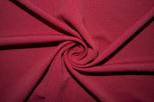 Fuchsia #140 Bullet Ribbed Scuba Techno Double Knit 2-Way Stretch Polyester Spandex Apparel Craft Fabric 58"-60" Wide By The Yard