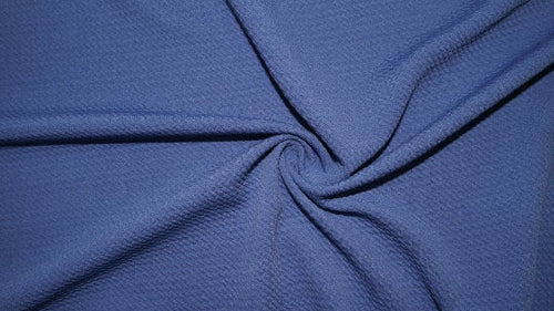 Medium Blue #175 Bullet Ribbed Scuba Techno Double Knit 2-Way Stretch Polyester Spandex Apparel Craft Fabric 58"-60" Wide By The Yard