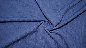Medium Blue #175 Bullet Ribbed Scuba Techno Double Knit 2-Way Stretch Polyester Spandex Apparel Craft Fabric 58&quot;-60&quot; Wide By The Yard