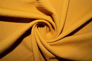 Mustard #39 Bullet Ribbed Scuba Techno Double Knit 2-Way Stretch Polyester Spandex Apparel Craft Fabric 58&quot;-60&quot; Wide By The Yard