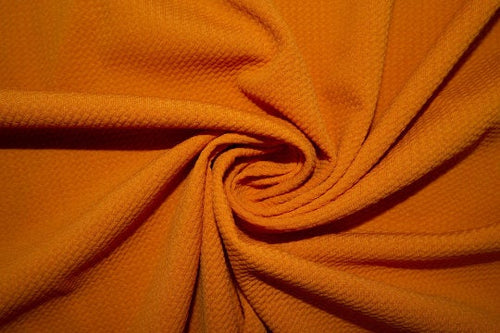 Pumpkin Orange #151 Bullet Ribbed Scuba Techno Double Knit 2-Way Stretch Polyester Spandex Apparel Craft Fabric 58"-60" Wide By The Yard