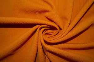 Pumpkin Orange #151 Bullet Ribbed Scuba Techno Double Knit 2-Way Stretch Polyester Spandex Apparel Craft Fabric 58&quot;-60&quot; Wide By The Yard