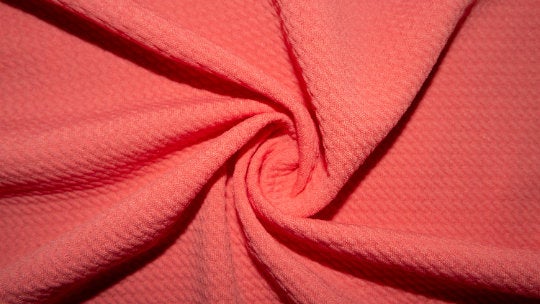 Salmon #184 Bullet Ribbed Scuba Techno Double Knit 2-Way Stretch Polyester Spandex Apparel Craft Fabric 58"-60" Wide By The Yard