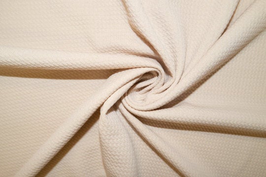 Stone #102 Bullet Ribbed Scuba Techno Double Knit 2-Way Stretch Polyester Spandex Apparel Craft Fabric 58"-60" Wide By The Yard