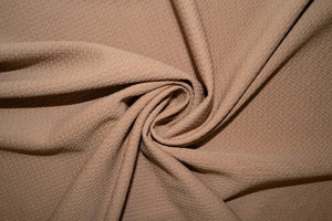 Taupe #81 Bullet Ribbed Scuba Techno Double Knit 2-Way Stretch Polyester Spandex Apparel Craft Fabric 58&quot;-60&quot; Wide By The Yard