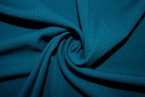 Teal #23 Bullet Ribbed Scuba Techno Double Knit 2-Way Stretch Polyester Spandex Apparel Craft Fabric 58&quot;-60&quot; Wide By The Yard