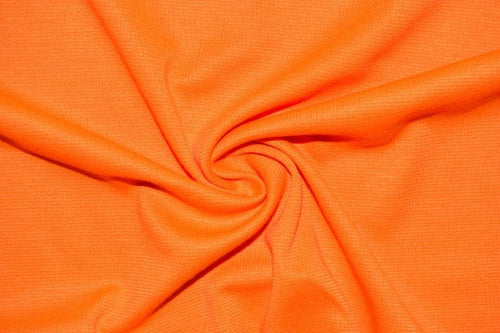 Neon Orange Ponte Di Roma Double Knit Polyester Rayon Spandex Stretch Medium Weight Apparel Craft Fabric 58