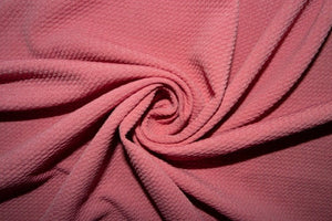Rose Pink #113 Bullet Ribbed Scuba Techno Double Knit 2-Way Stretch Polyester Spandex Apparel Craft Fabric 58&quot;-60&quot; Wide By The Yard