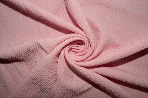 Baby Pink #138 Bullet Ribbed Scuba Techno Double Knit 2-Way Stretch Polyester Spandex Apparel Craft Fabric 58"-60" Wide By The Yard