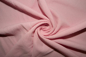 Baby Pink #138 Bullet Ribbed Scuba Techno Double Knit 2-Way Stretch Polyester Spandex Apparel Craft Fabric 58&quot;-60&quot; Wide By The Yard