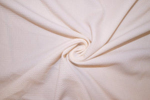 Cream #107 Bullet Ribbed Scuba Techno Double Knit 2-Way Stretch Polyester Spandex Apparel Craft Fabric 58&quot;-60&quot; Wide By The Yard