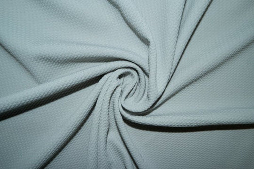 Glacier Gray #116 Bullet Ribbed Scuba Techno Double Knit 2-Way Stretch Polyester Spandex Apparel Craft Fabric 58"-60" Wide By The Yard