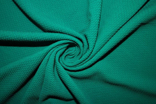 Jade #139 Bullet Ribbed Scuba Techno Double Knit 2-Way Stretch Polyester Spandex Apparel Craft Fabric 58"-60" Wide By The Yard