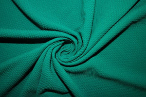 Jade #139 Bullet Ribbed Scuba Techno Double Knit 2-Way Stretch Polyester Spandex Apparel Craft Fabric 58&quot;-60&quot; Wide By The Yard