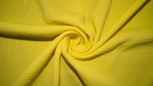 Lemon Yellow #164 Bullet Ribbed Scuba Techno Double Knit 2-Way Stretch Polyester Spandex Apparel Craft Fabric 58&quot;-60&quot; Wide By The Yard