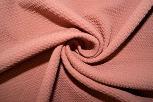 Old Rose #109 Bullet Ribbed Scuba Techno Double Knit 2-Way Stretch Polyester Spandex Apparel Craft Fabric 58&quot;-60&quot; Wide By The Yard