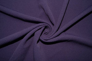 Purple #154 Bullet Ribbed Scuba Techno Double Knit 2-Way Stretch Polyester Spandex Apparel Craft Fabric 58&quot;-60&quot; Wide By The Yard