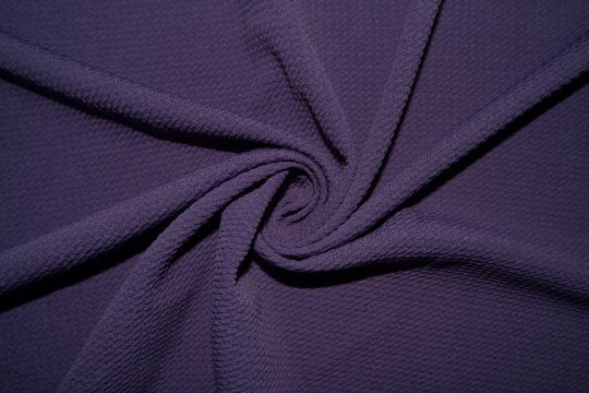 Purple #154 Bullet Ribbed Scuba Techno Double Knit 2-Way Stretch Polyester Spandex Apparel Craft Fabric 58"-60" Wide By The Yard
