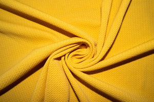 Yellow Mustard #118 Bullet Ribbed Scuba Techno Double Knit 2-Way Stretch Polyester Spandex Apparel Craft Fabric 58&quot;-60&quot; Wide By The Yard