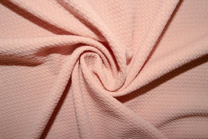 Blush Pink #33 Bullet Ribbed Scuba Techno Double Knit 2-Way Stretch Polyester Spandex Apparel Craft Fabric 58&quot;-60&quot; Wide By The Yard