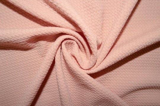 Blush Pink #33 Bullet Ribbed Scuba Techno Double Knit 2-Way Stretch Polyester Spandex Apparel Craft Fabric 58"-60" Wide By The Yard