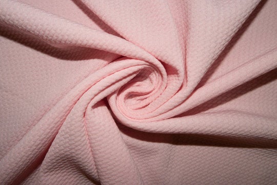 Blush Pink #141 Bullet Ribbed Scuba Techno Double Knit 2-Way Stretch Polyester Spandex Apparel Craft Fabric 58"-60" Wide By The Yard