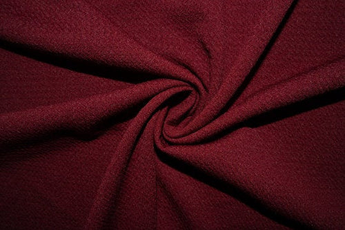 Burgundy #13 Bullet Ribbed Scuba Techno Double Knit 2-Way Stretch Polyester Spandex Apparel Craft Fabric 58"-60" Wide By The Yard