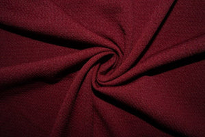 Burgundy #13 Bullet Ribbed Scuba Techno Double Knit 2-Way Stretch Polyester Spandex Apparel Craft Fabric 58&quot;-60&quot; Wide By The Yard