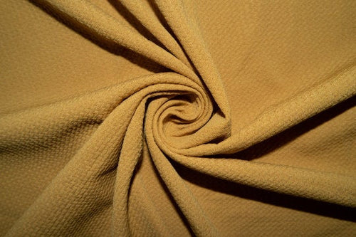 Caramel #135 Bullet Ribbed Scuba Techno Double Knit 2-Way Stretch Polyester Spandex Apparel Craft Fabric 58"-60" Wide By The Yard