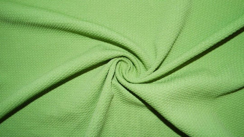 Green Apple #170 Bullet Ribbed Scuba Techno Double Knit 2-Way Stretch Polyester Spandex Apparel Craft Fabric 58"-60" Wide By The Yard