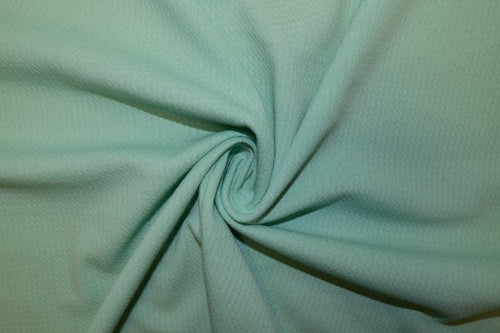 Light Mint #100 Bullet Ribbed Scuba Techno Double Knit 2-Way Stretch Polyester Spandex Apparel Craft Fabric 58"-60" Wide By The Yard