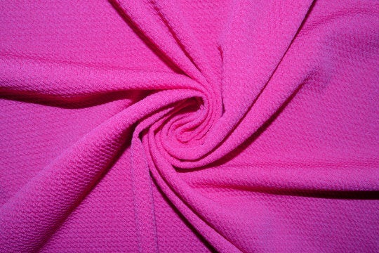 Magenta #32 Bullet Ribbed Scuba Techno Double Knit 2-Way Stretch Polyester Spandex Apparel Craft Fabric 58"-60" Wide By The Yard