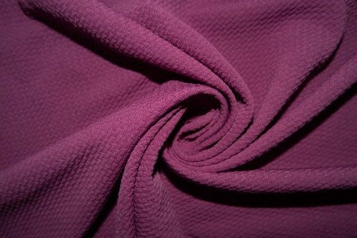 Magenta #149 Bullet Ribbed Scuba Techno Double Knit 2-Way Stretch Polyester Spandex Apparel Craft Fabric 58"-60" Wide By The Yard