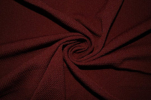 Maroon #120 Bullet Ribbed Scuba Techno Double Knit 2-Way Stretch Polyester Spandex Apparel Craft Fabric 58"-60" Wide By The Yard