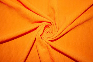 Neon Orange #153 Bullet Ribbed Scuba Techno Double Knit 2-Way Stretch Polyester Spandex Apparel Craft Fabric 58&quot;-60&quot; Wide By The Yard