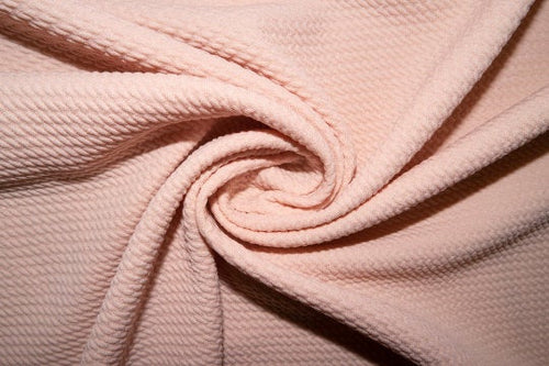 Nude #20 Bullet Ribbed Scuba Techno Double Knit 2-Way Stretch Polyester Spandex Apparel Craft Fabric 58"-60" Wide By The Yard