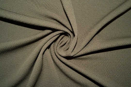 Olive #11 Bullet Ribbed Scuba Techno Double Knit 2-Way Stretch Polyester Spandex Apparel Craft Fabric 58"-60" Wide By The Yard