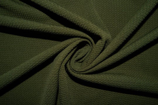 58 Green Poly Blend Stretch Terry Cloth Fabric by the Yard 