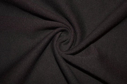 Black Ponte Di Roma Double Knit Polyester Rayon Spandex Stretch Medium Weight Apparel Craft Fabric 58