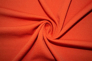 Tangerine #51 Bullet Ribbed Scuba Techno Double Knit 2-Way Stretch Polyester Spandex Apparel Craft Fabric 58&quot;-60&quot; Wide By The Yard