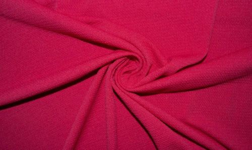 Raspberry #70 Bullet Ribbed Scuba Techno Double Knit 2-Way Stretch Polyester Spandex Apparel Craft Fabric 58"-60" Wide By The Yard