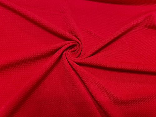 Tomato Red #196 Bullet Ribbed Scuba Techno Double Knit 2-Way Stretch Polyester Spandex Apparel Craft Fabric 58"-60" Wide By The Yard