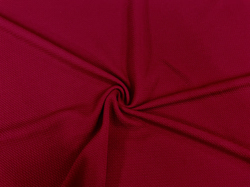 Garnet #198 Bullet Ribbed Scuba Techno Double Knit 2-Way Stretch Polyester Spandex Apparel Craft Fabric 58"-60" Wide By The Yard