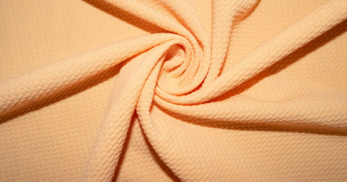 Apricot #125 Bullet Ribbed Scuba Techno Double Knit 2-Way Stretch Polyester Spandex Apparel Craft Fabric 58"-60" Wide By The Yard