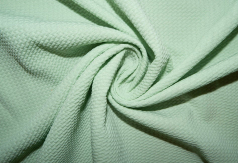 Mint Green #112 Bullet Ribbed Scuba Techno Double Knit 2-Way Stretch Polyester Spandex Apparel Craft Fabric 58"-60" Wide By The Yard