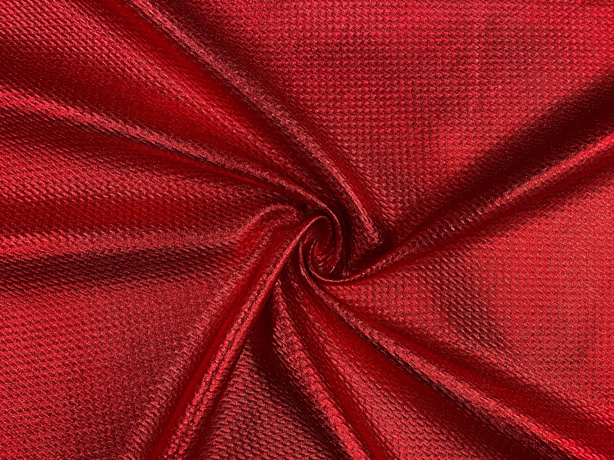 Shavali Fabric 2-Way Stretch Red Faux Leather Fabric by The Yard