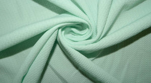 Pastel Mint #134 Bullet Ribbed Scuba Techno Double Knit 2-Way Stretch Polyester Spandex Apparel Craft Fabric 58&quot;-60&quot; Wide By The Yard