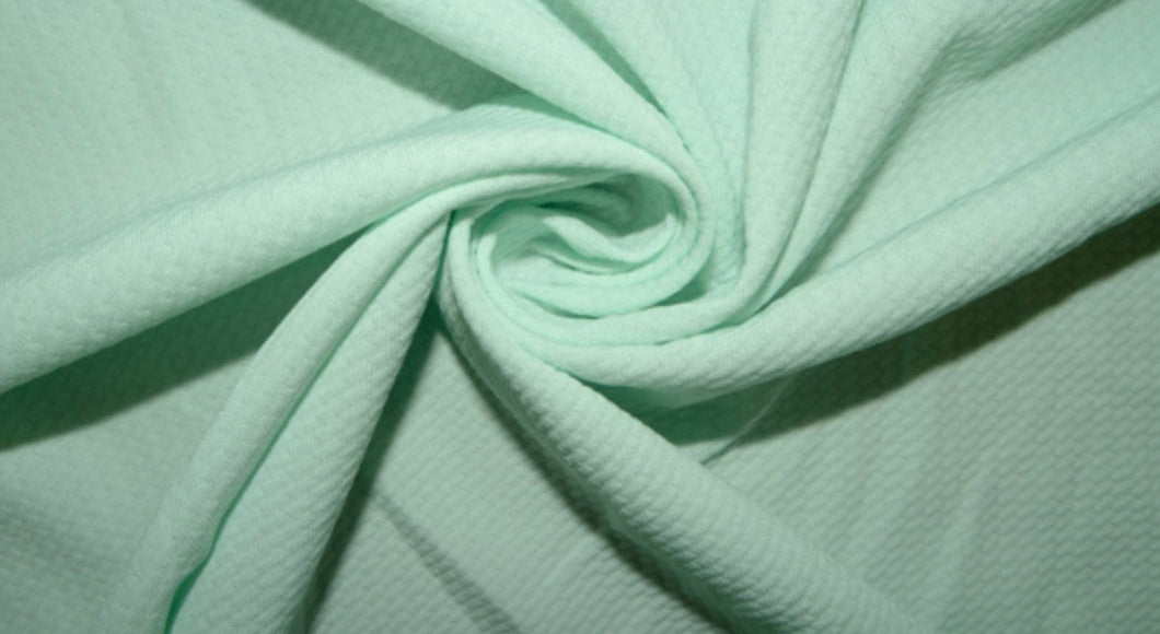 Pastel Mint #134 Bullet Ribbed Scuba Techno Double Knit 2-Way Stretch Polyester Spandex Apparel Craft Fabric 58"-60" Wide By The Yard