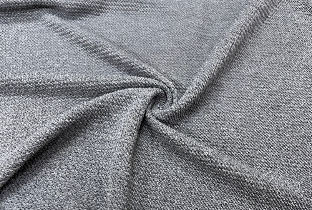 Sweater Bullet Gray #202 Ribbed Scuba Techno Double Knit 2-Way Stretch Rayon Spandex Apparel Craft Fabric 58-60" Wide By The Yard
